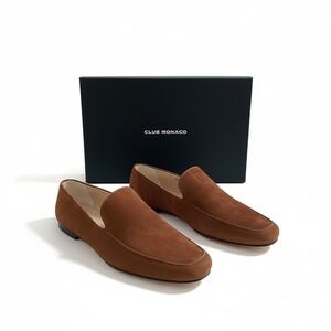 Club Monaco Made in Italy Sofii Caramel Suede Loafers – Women's Size‎ 10 (EU 40)